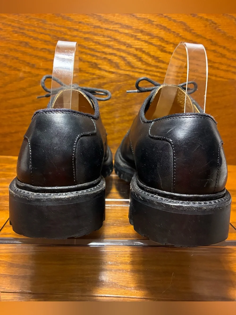 J.Crew Lug Sole Cap Toe Oxford Derby Shoes Black Leather Mexico Made Men’s 8